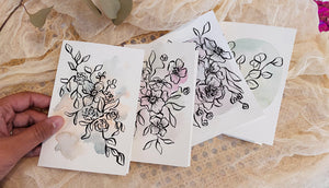 Set of Hand Painted Cards