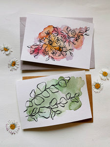 Set of Hand Painted Cards